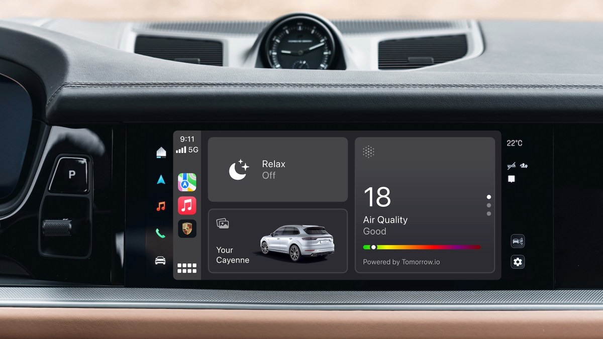 La nouvelle application My Porsche App dans CarPlay // Source : Porsche La nouvelle application My Porsche App dans CarPlay // Source : Porsche