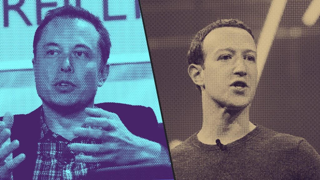 Elon Musk / Mark Zuckerberg // Source : Wikimedia Commons / Montage Numerama Elon Musk / Mark Zuckerberg // Source : Wikimedia Commons / Montage Numerama
