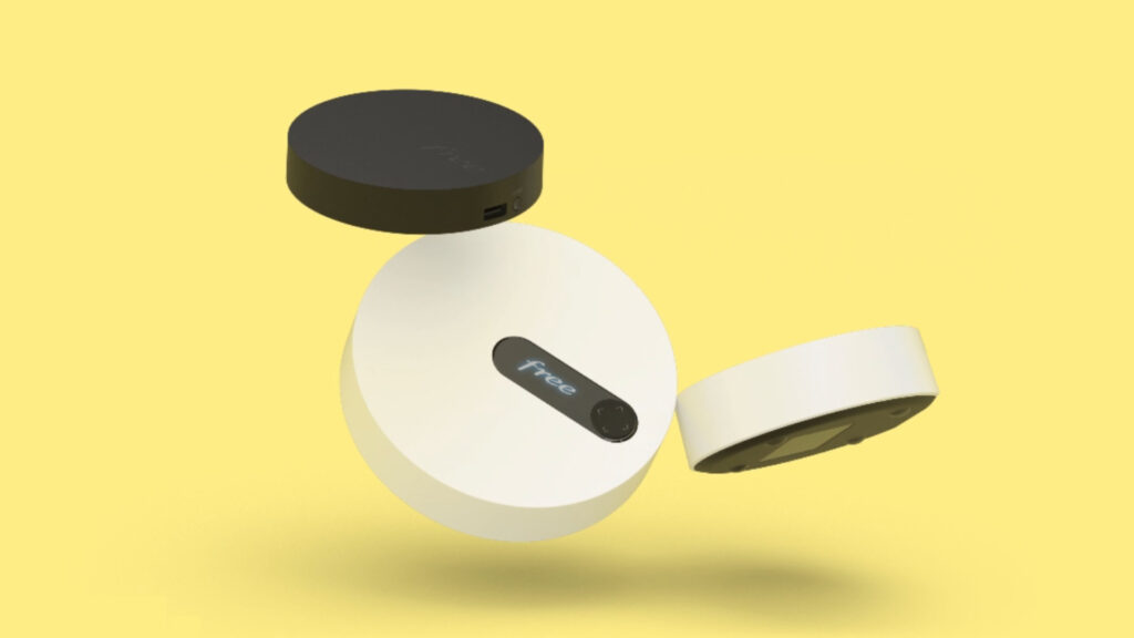 LA freebox Pop, le player Pop et un répéteur Wi-Fi // Source : Free LA freebox Pop, le player Pop et un répéteur Wi-Fi // Source : Free