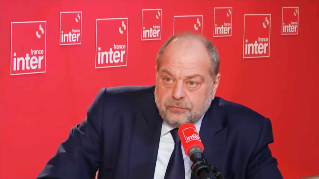 Eric Dupond-Moretti au micro de France Inter // Source : France Inter / YouTube Eric Dupond-Moretti au micro de France Inter // Source : France Inter / YouTube