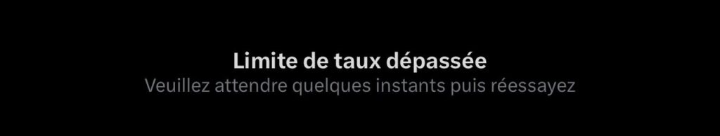 Le message affiché quand on dépasse la limite. // Source : Twitter Le message affiché quand on dépasse la limite. // Source : Twitter