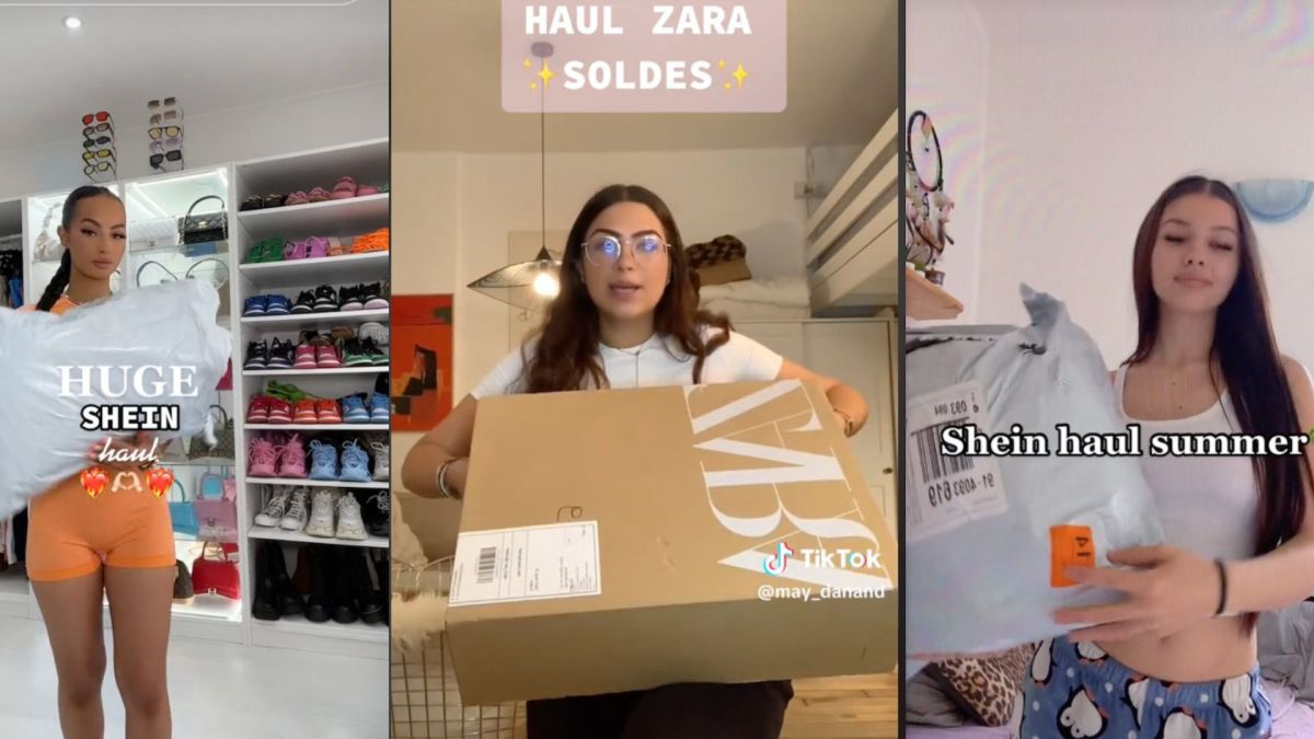 Hauls TikTok de Chyna Solder, May_Danand et juliacrippaa // Source : TikTok. Montage Canva. Hauls TikTok de Chyna Solder, May_Danand et juliacrippaa // Source : TikTok. Montage Canva.