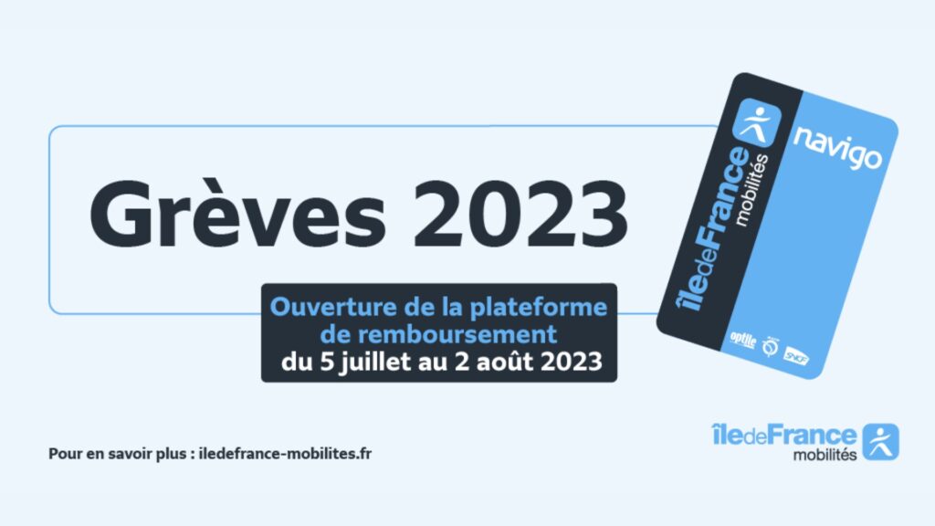 La campagne de remboursement pour les grèves début 2023. // Source : Via Twitter @IDFmobilites La campagne de remboursement pour les grèves début 2023. // Source : Via Twitter @IDFmobilites