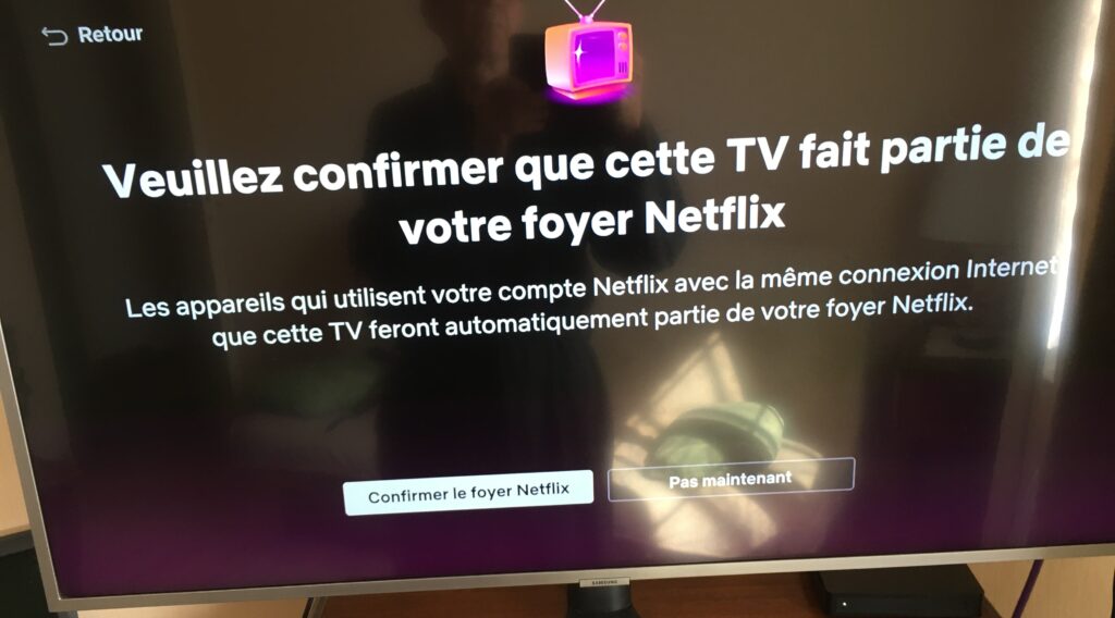 Un exemple de message Netflix contre le partage de compte. Un exemple de message Netflix contre le partage de compte.