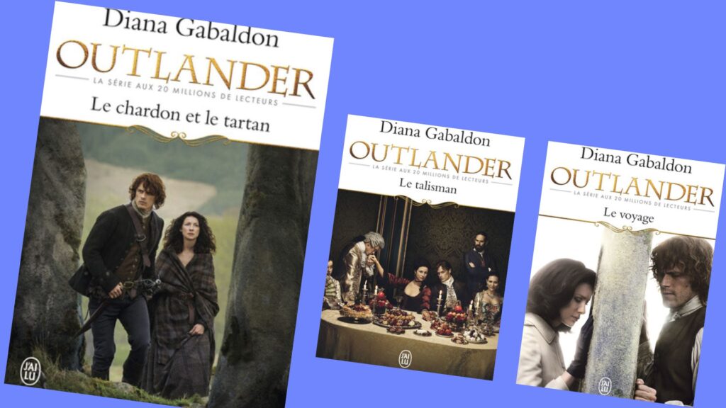 Les trois premiers tomes d'Outlander. // Source : Couvertures J'ai lu Les trois premiers tomes d'Outlander. // Source : Couvertures J'ai lu