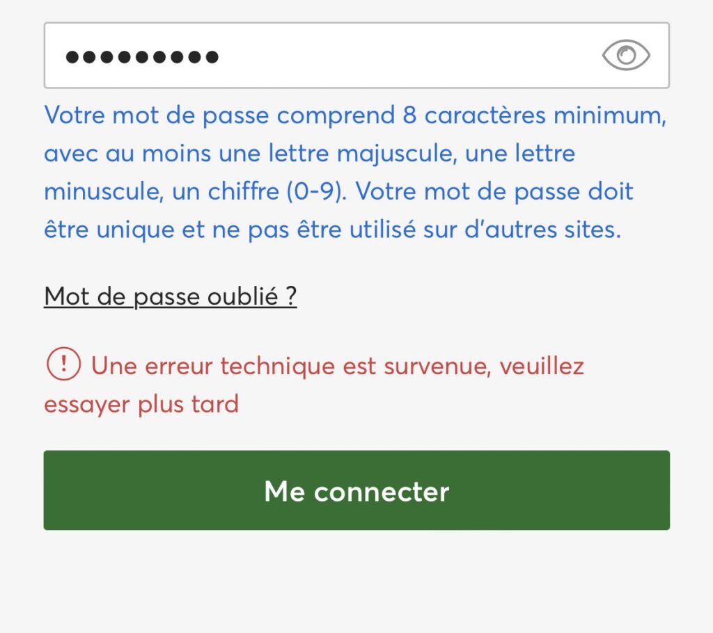 Erreur technique sur le site. // Source : Via Twitter @helenerossinot Erreur technique sur le site. // Source : Via Twitter @helenerossinot