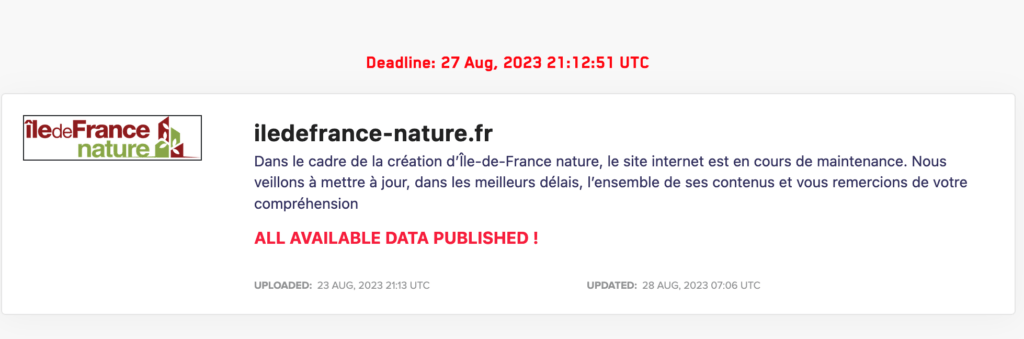 La revendication de l'attaque sur le site de Lockbit. // Source : Numerama La revendication de l'attaque sur le site de Lockbit. // Source : Numerama