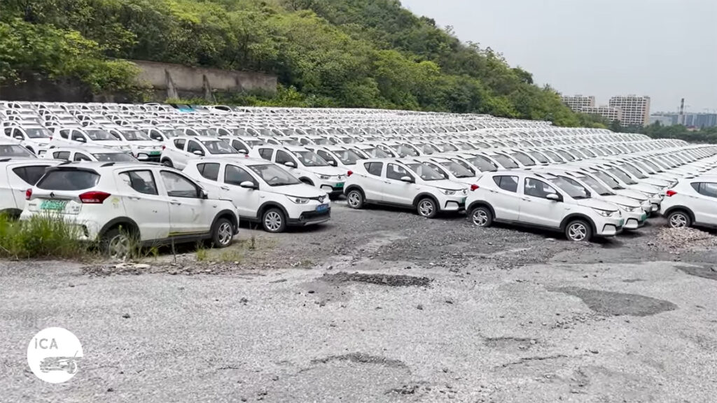 Cimetière d'EV chinoises // Source : Inside China Auto - Youtube Cimetière d'EV chinoises // Source : Inside China Auto - Youtube