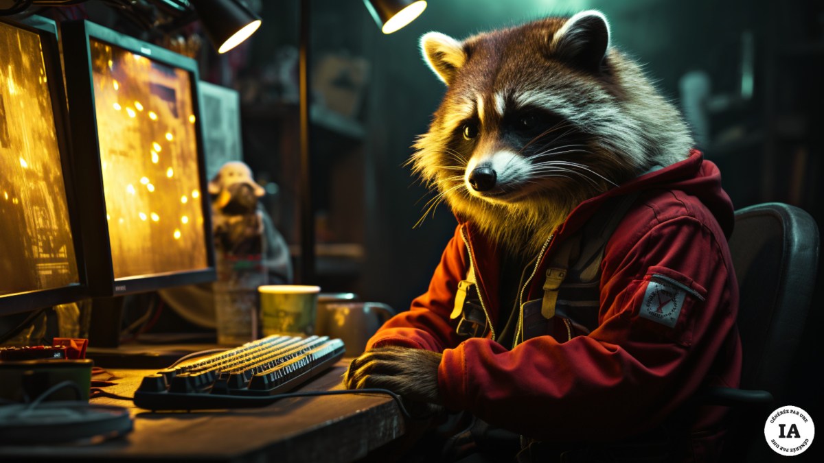 Raccoon Stealer, « le raton laveur voleur » en anglais, est un logiciel malveillant disponible par abonnement. // Source : Numerama avec Midjourney Raccoon Stealer, « le raton laveur voleur » en anglais, est un logiciel malveillant disponible par abonnement. // Source : Numerama avec Midjourney