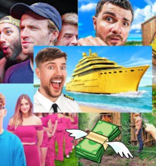 Les superproductions à concept, la grosse tendance sur Youtube. // Source : Vidéos Youtube de Squeezie, d'Amixem, d'Océane, de Mr Beast et de Michou. Montage Numerama avec Canva. Les superproductions à concept, la grosse tendance sur Youtube. // Source : Vidéos Youtube de Squeezie, d'Amixem, d'Océane, de Mr Beast et de Michou. Montage Numerama avec Canva.