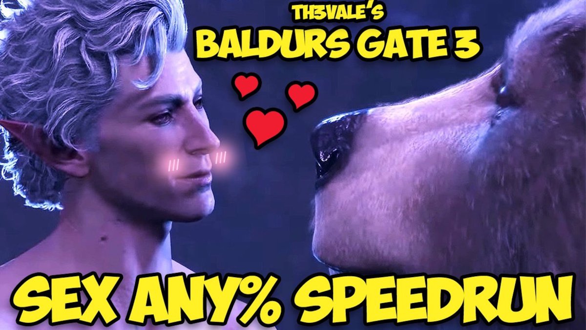 Speedrun Sex% dans Baldur's Gate 3 // Source : Twitter Th3Vale Speedrun Sex% dans Baldur's Gate 3 // Source : Twitter Th3Vale