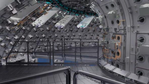 Source : Représentation de l'intérieur, simulé, d'ITER (Brigantium and Bentley Systems) Source : Représentation de l'intérieur, simulé, d'ITER (Brigantium and Bentley Systems)