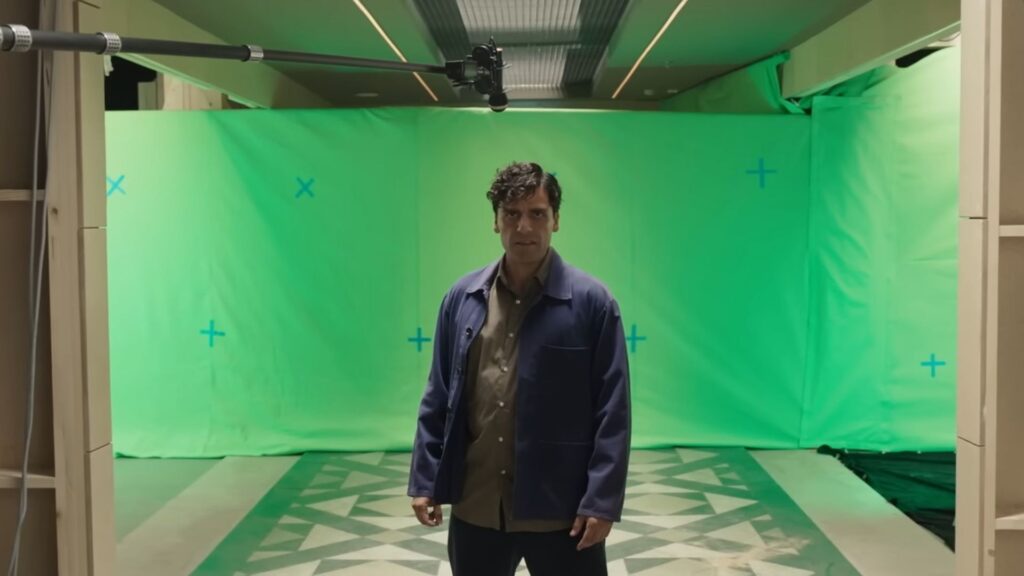 Dans chaque série Marvel, les effets spéciaux jouent un rôle prépondérant. Ici, sur le plateau de Moon Knight (Oscar Isaac dans le rôle titre). // Source : Marvel Entertainment Dans chaque série Marvel, les effets spéciaux jouent un rôle prépondérant. Ici, sur le plateau de Moon Knight (Oscar Isaac dans le rôle titre). // Source : Marvel Entertainment