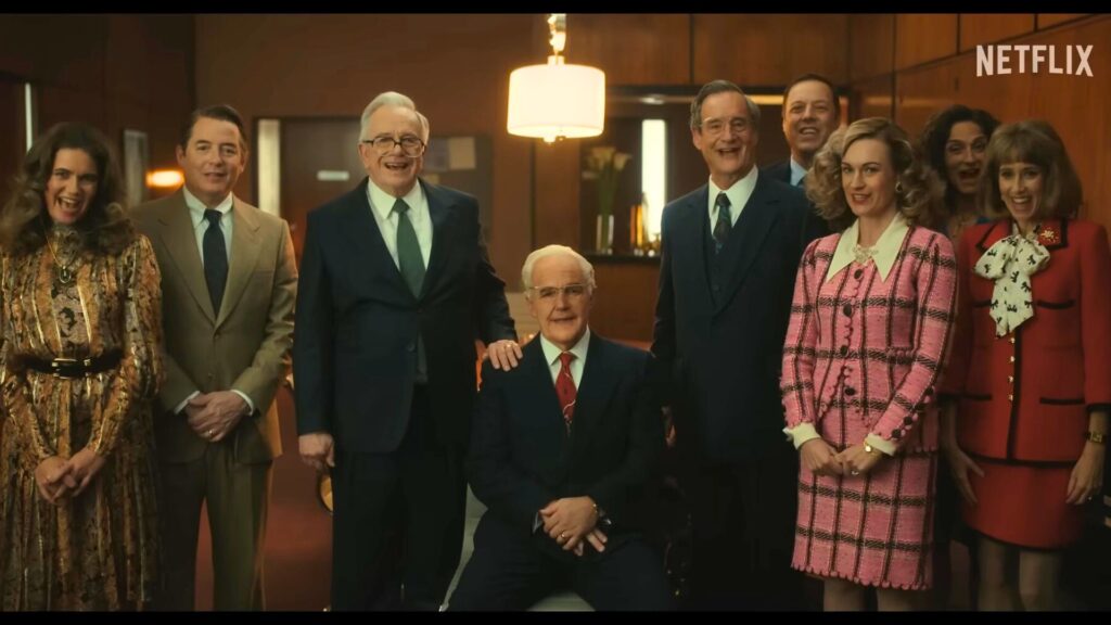 La famille Sacklers dans la série Painkiller. // Source : Netflix La famille Sacklers dans la série Painkiller. // Source : Netflix
