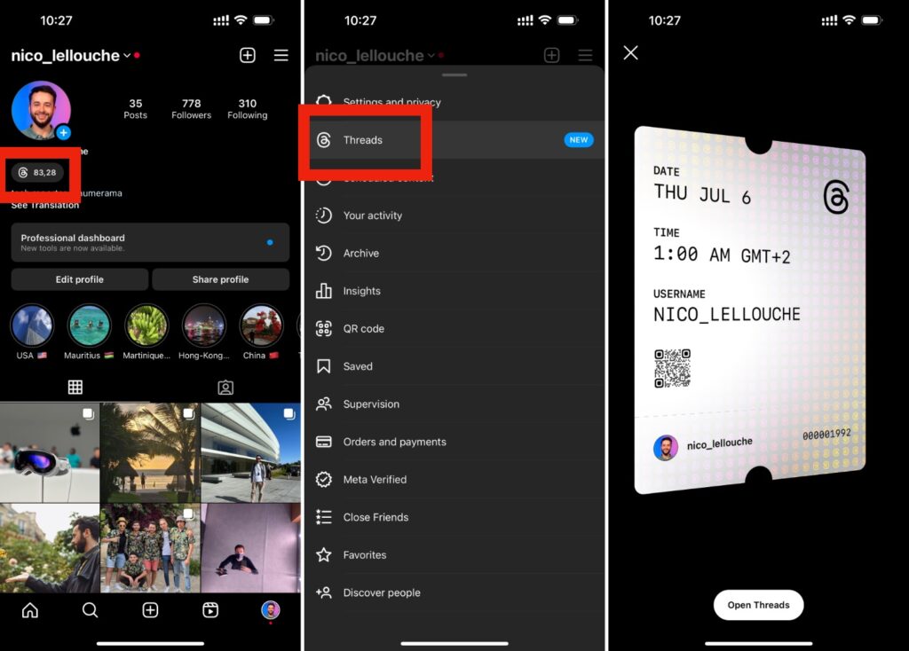 La version française d'Instagram fait désormais référence à Threads, mais l'application montre du contenu vide. La version française d'Instagram fait désormais référence à Threads, mais l'application montre du contenu vide.