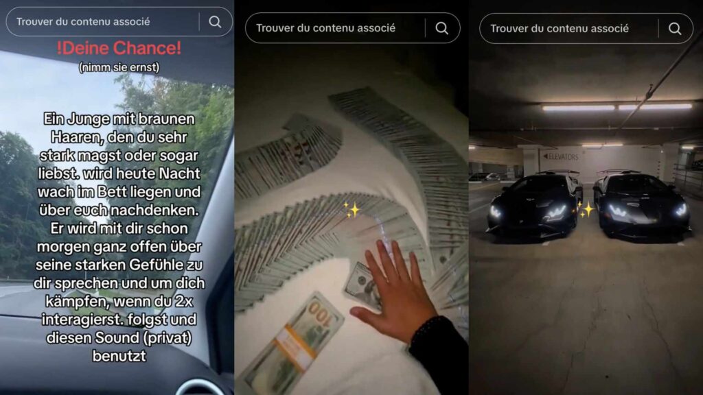 En cliquant sur les notifications, on arrive sur une de ces vidéos // Source : Capture d'écran et montage Numerama En cliquant sur les notifications, on arrive sur une de ces vidéos // Source : Capture d'écran et montage Numerama