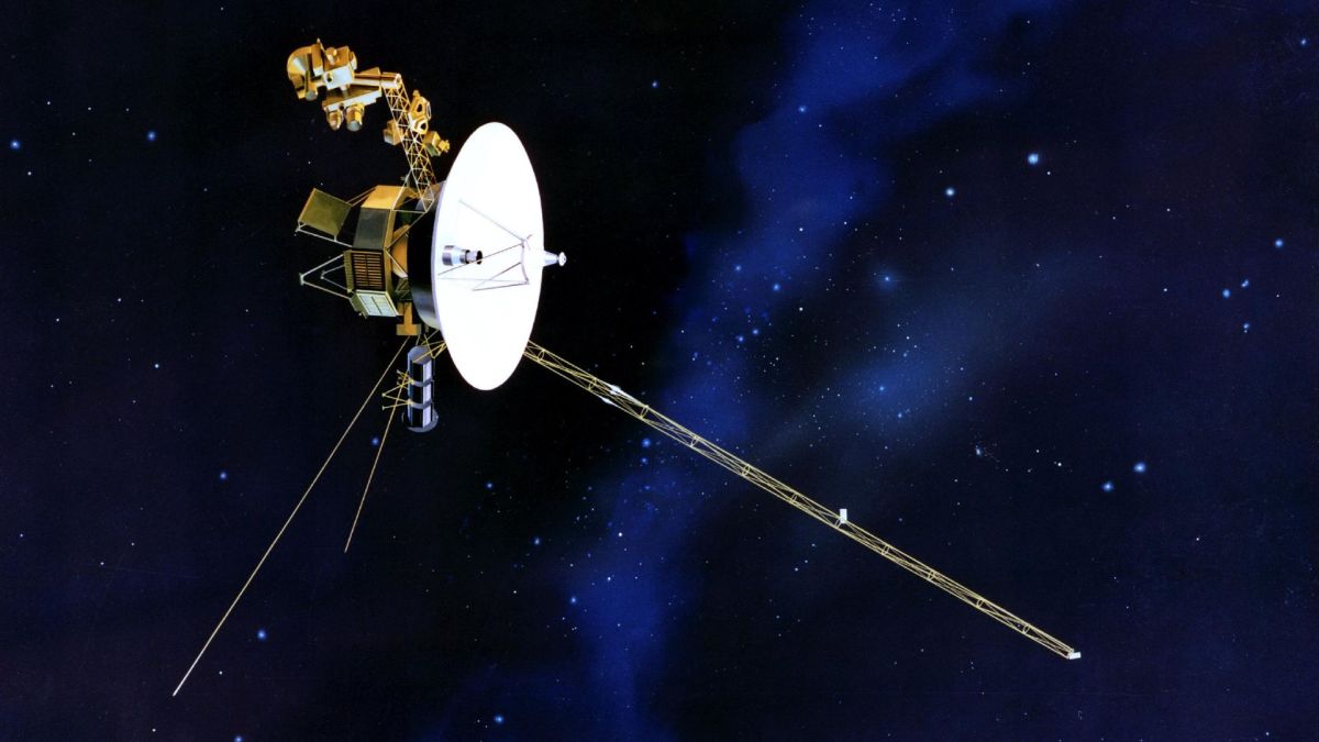 Vue d'artiste d'une sonde Voyager. // Source : NASA/JPL (image recadrée) Vue d'artiste d'une sonde Voyager. // Source : NASA/JPL (image recadrée)