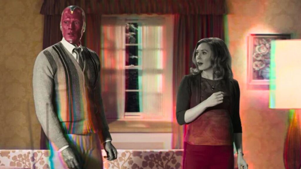Le tournage de WandaVision, c'était un épisode de Black Mirror ? // Source : Disney+ Le tournage de WandaVision, c'était un épisode de Black Mirror ? // Source : Disney+