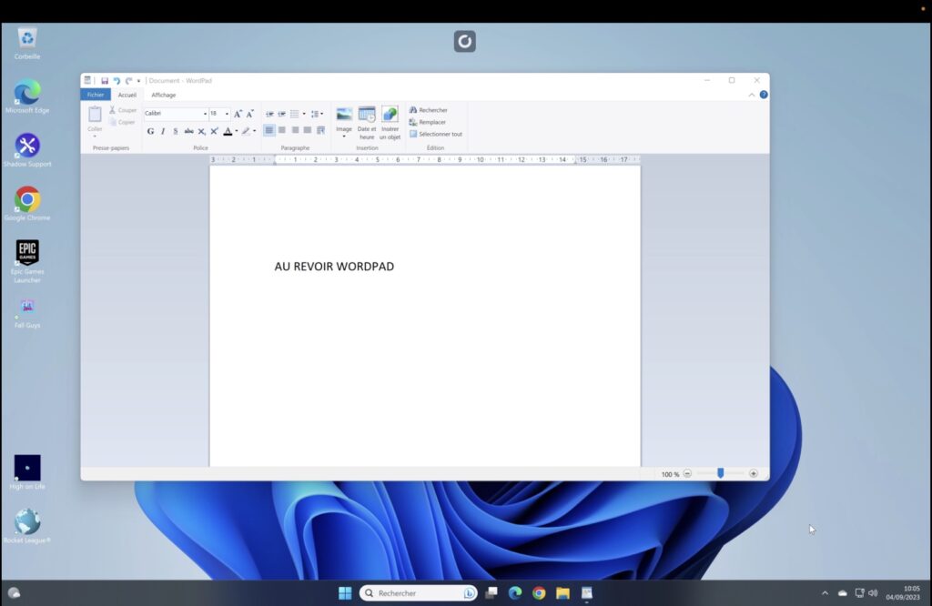 L'interface de WordPad ressemble à celle de Word. L'interface de WordPad ressemble à celle de Word.