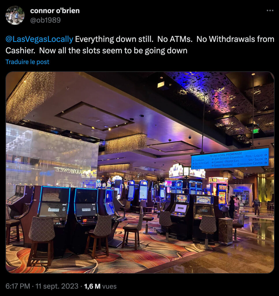 Les halls vides des Casinos // Source : X / Connor O'Brien Les halls vides des Casinos // Source : X / Connor O'Brien