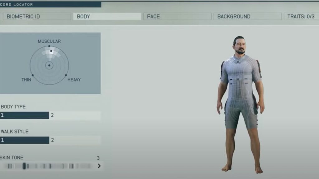 Interface du création du personnage dans Starfield // Source : Capture YouTube Interface du création du personnage dans Starfield // Source : Capture YouTube