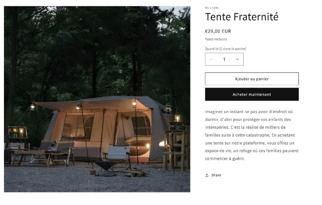 L'annonce sur le faux site de dons pour les sinistrés; // Source : TrendMicro L'annonce sur le faux site de dons pour les sinistrés; // Source : TrendMicro