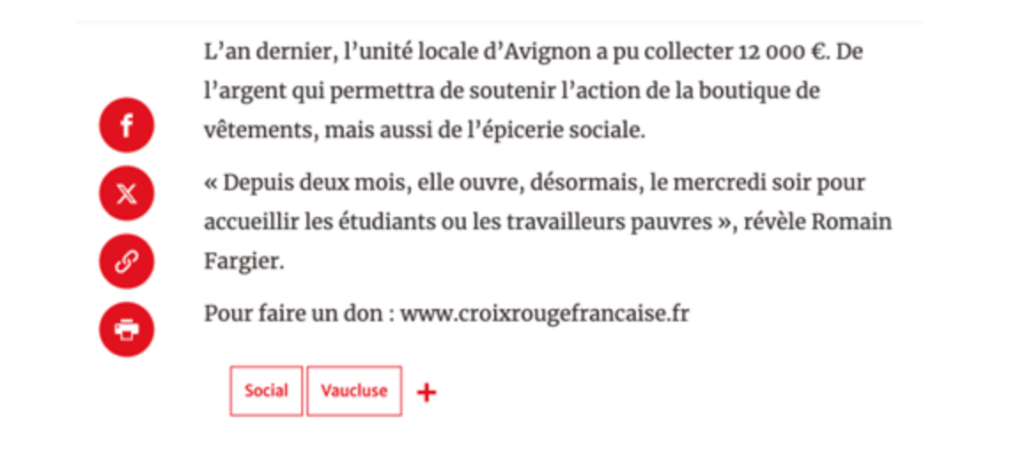 Un lien vers le faux site dans un article de média. // Source : TrendMicro Un lien vers le faux site dans un article de média. // Source : TrendMicro