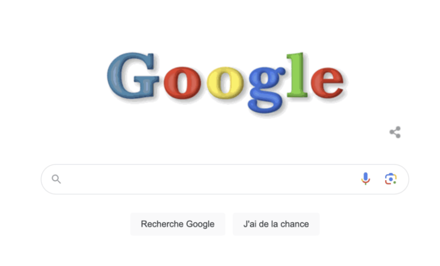 Un des premiers logos de Google, rétabli à l'occasion du 25ème anniversaire. Un des premiers logos de Google, rétabli à l'occasion du 25ème anniversaire.