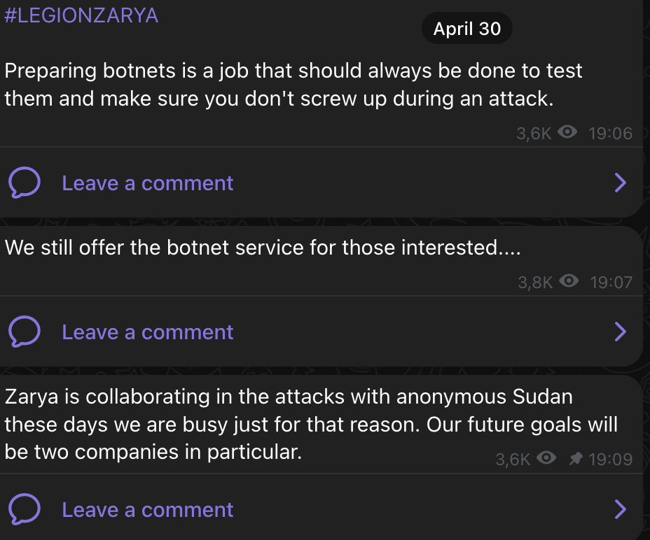 Le message sur Telegram en avril. // Source : Numerama Le message sur Telegram en avril. // Source : Numerama