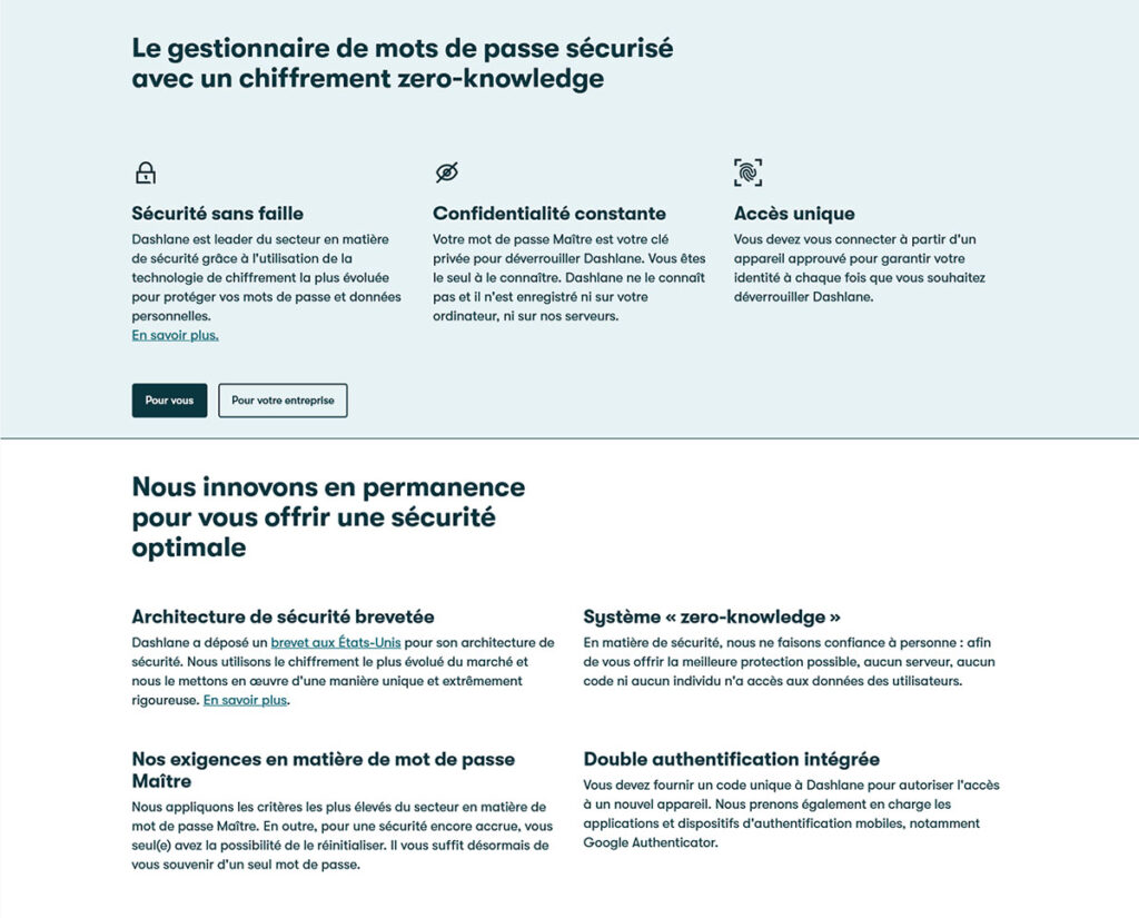Dashlane sécurité Dashlane sécurité