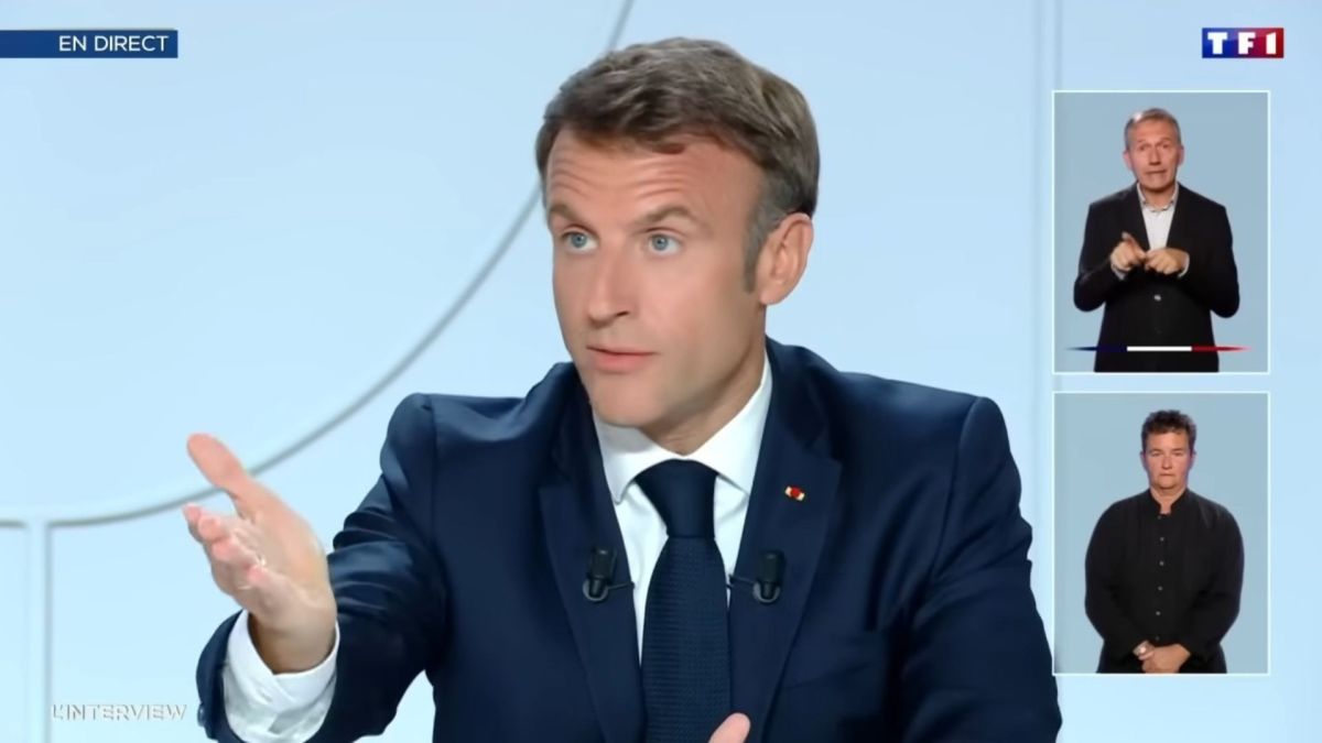 Emmanuel Macron le 24 septembre 2023. // Source : TF1 Emmanuel Macron le 24 septembre 2023. // Source : TF1