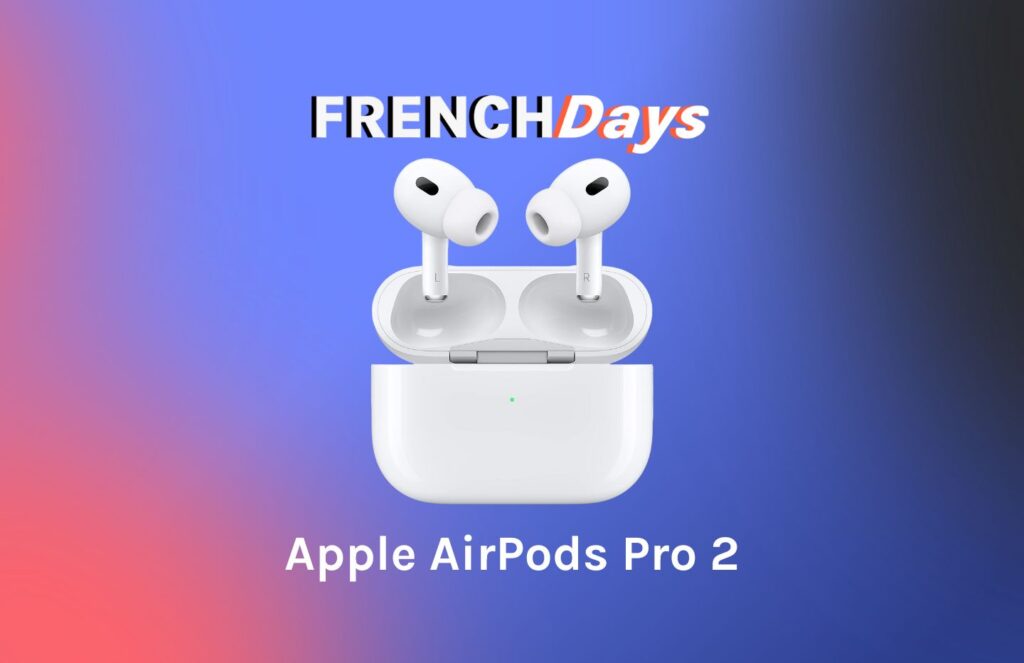 Les AirPods Pro 2 sont 30 € moins cher pendant les French Days sur Amazon // Source : montage Numerama Les AirPods Pro 2 sont 30 € moins cher pendant les French Days sur Amazon // Source : montage Numerama