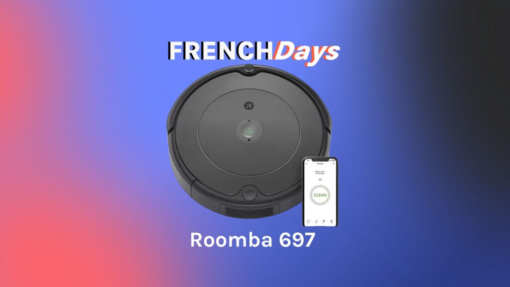 Le Roomba 697 est un excellent rapport qualité prix en promo pour les French Days // Source : montage Numerama Le Roomba 697 est un excellent rapport qualité prix en promo pour les French Days // Source : montage Numerama
