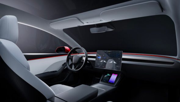 Intérieur de la Tesla Model 3 (2023) // Source : Tesla Intérieur de la Tesla Model 3 (2023) // Source : Tesla