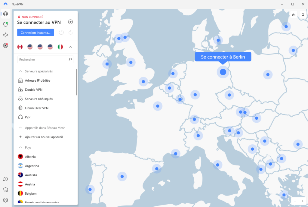 NordVPN interface windows test numerama NordVPN interface windows test numerama