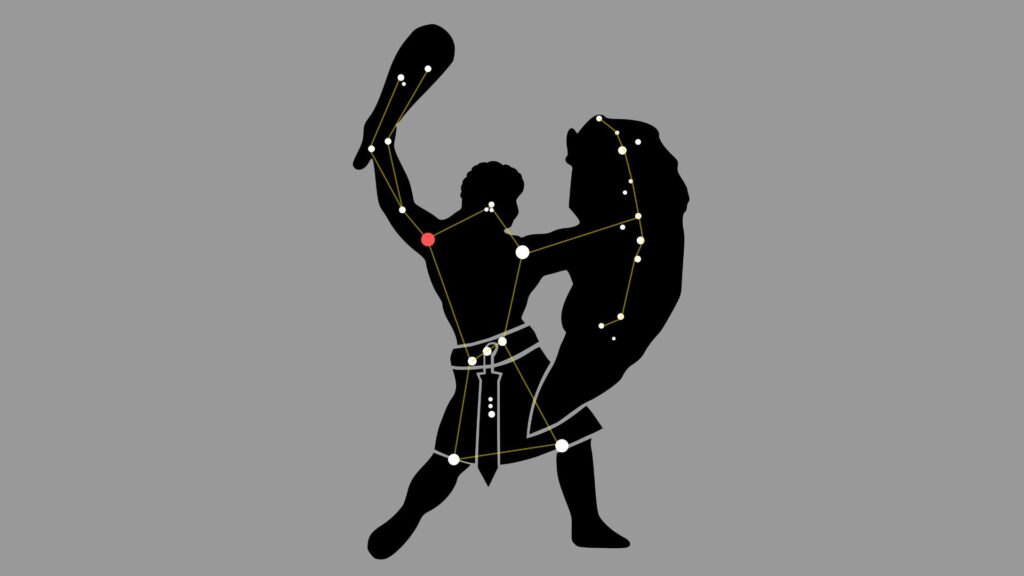 Le chasseur Orion dessiné à partir de la constellation. // Source : Wikimedia/CC/Sanu N Le chasseur Orion dessiné à partir de la constellation. // Source : Wikimedia/CC/Sanu N