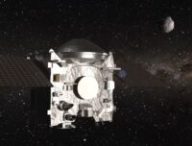 Vue d'artiste d'OSIRIS-REx dans l'espace. // Source : Capture d'écran YouTube Nasa Video