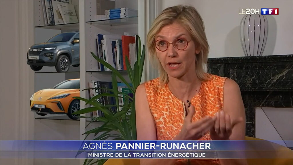 Ministre Agnes Pannier-Runacher, sur le bonus éco // Source : Extrait vidéo TF1 Ministre Agnes Pannier-Runacher, sur le bonus éco // Source : Extrait vidéo TF1