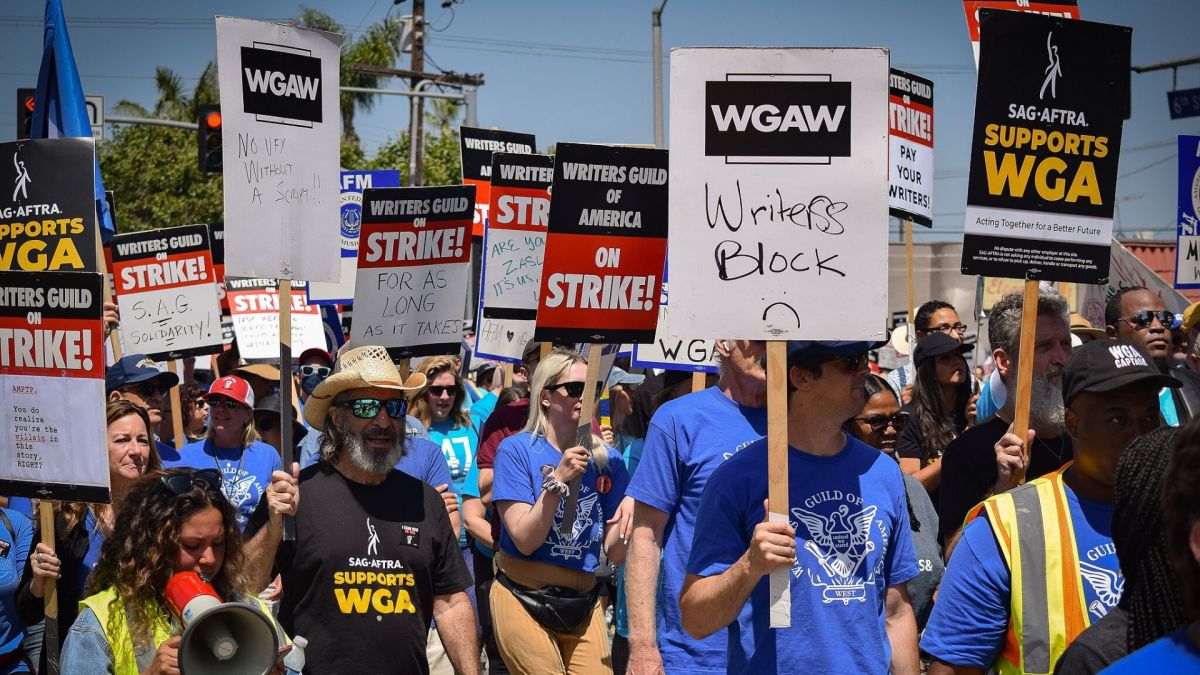 Grève des scénaristes 2023 // Source : ufcw770/Wikimédias Grève des scénaristes 2023 // Source : ufcw770/Wikimédias