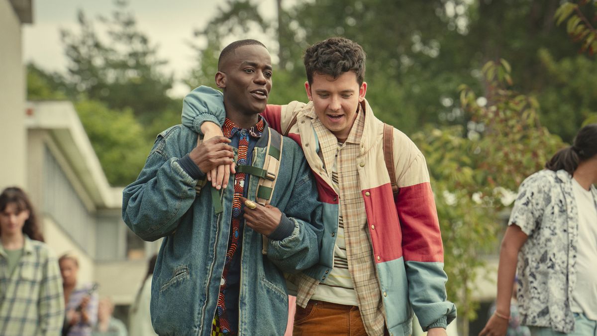 Eric et Otis dans la saison 4 de Sex Education. // Source : Netflix Eric et Otis dans la saison 4 de Sex Education. // Source : Netflix