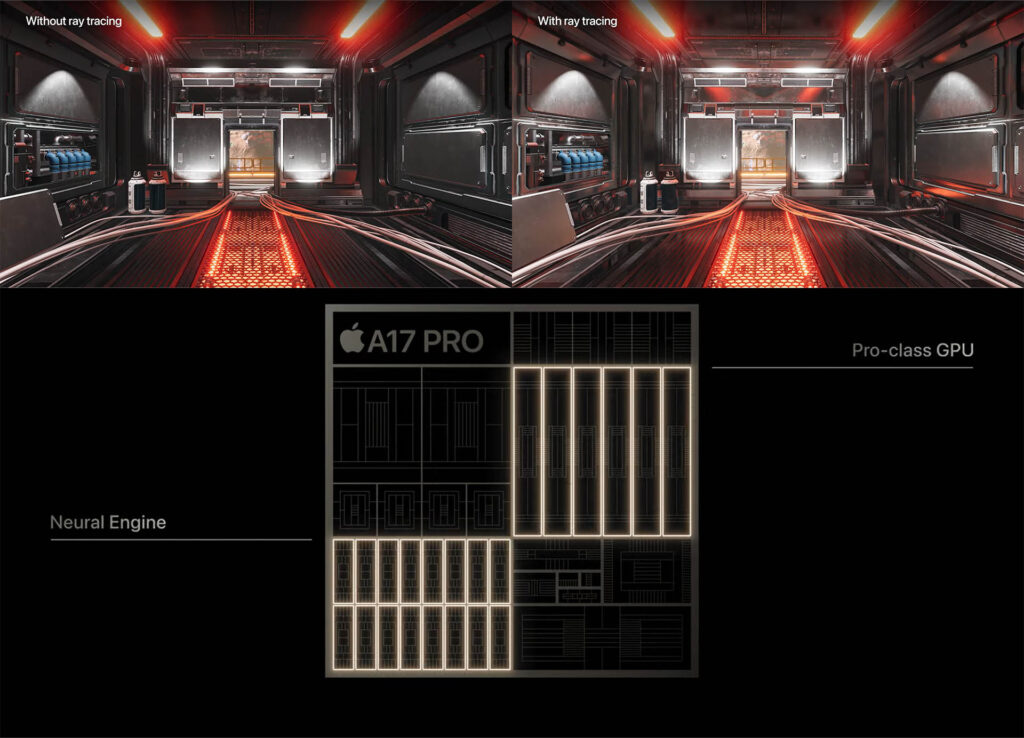 Sur un iPhone 15 Pro, les jeux pourraient avoir des graphismes dignes de console. Sur un iPhone 15 Pro, les jeux pourraient avoir des graphismes dignes de console.