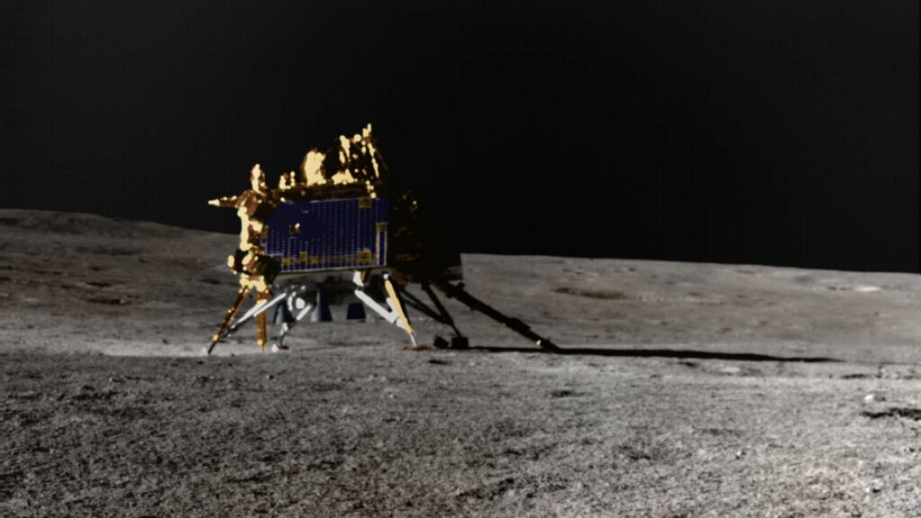 Vikram sur la Lune. // Source : ISRO/Thomas Appéré Vikram sur la Lune. // Source : ISRO/Thomas Appéré