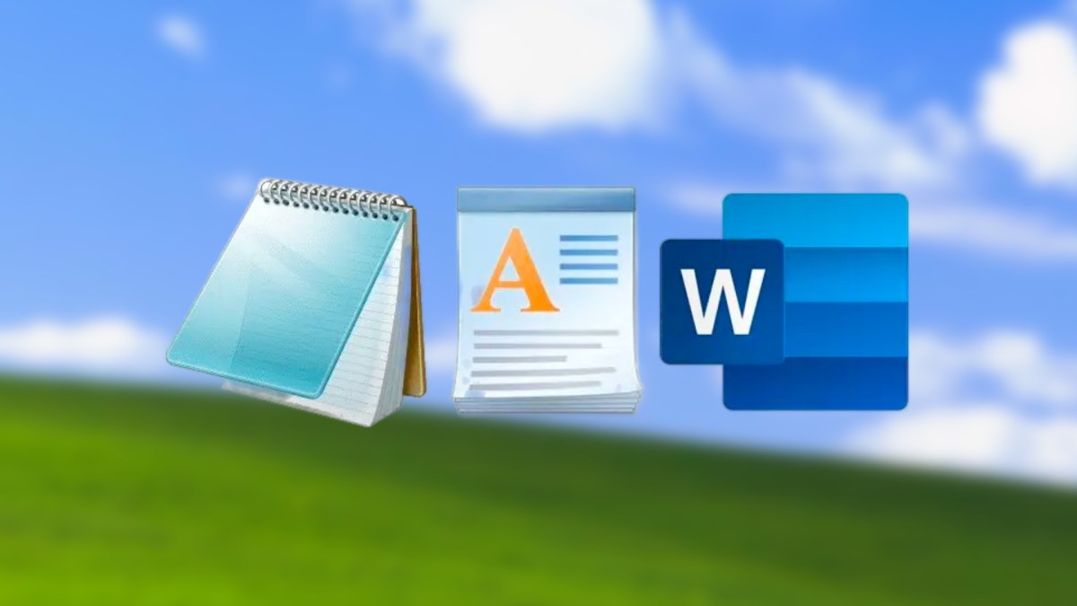 Microsoft NotePad, WordPad et Word. // Source : Microsoft Microsoft NotePad, WordPad et Word. // Source : Microsoft
