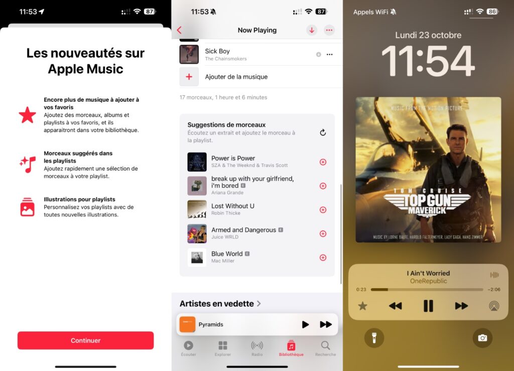 Quelques unes des nouveautés d'Apple Music. Quelques unes des nouveautés d'Apple Music.