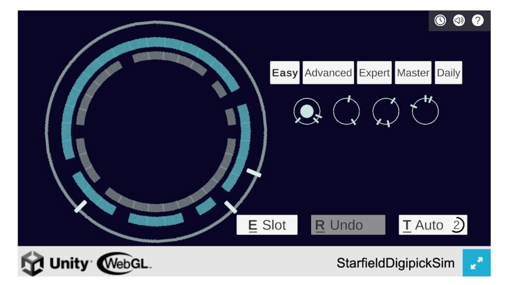 Mini-jeu de crochetage de Starfield // Source : Capture d'écran Mini-jeu de crochetage de Starfield // Source : Capture d'écran
