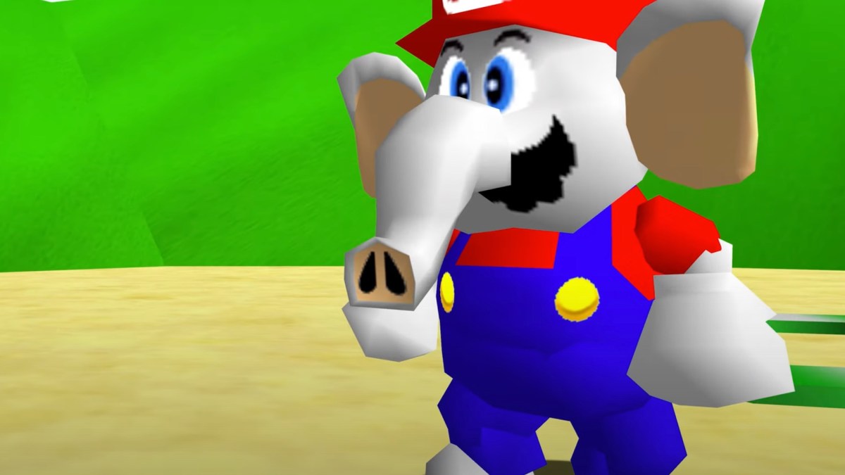 Mario Éléphant dans Super Mario 64 // Source : Capture d’écran YouTube Mario Éléphant dans Super Mario 64 // Source : Capture d’écran YouTube
