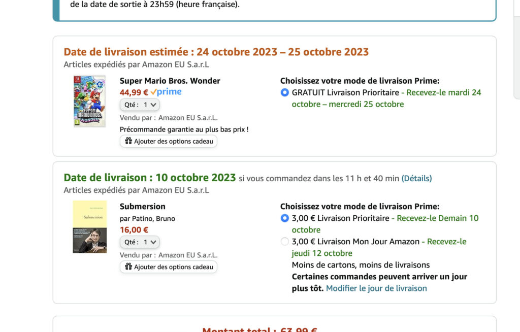 Le panier dépasse les 35 euros, mais le livre maintient ses 3 euros de livraison. Le panier dépasse les 35 euros, mais le livre maintient ses 3 euros de livraison.