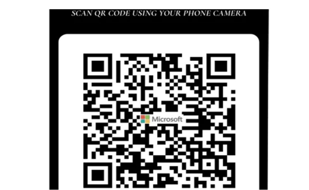 Un faux QR Code prétendument envoyé par Microsoft. // Source : Vade Un faux QR Code prétendument envoyé par Microsoft. // Source : Vade