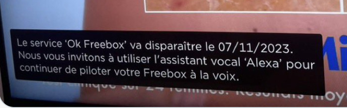 Le message qui apparaît chez les propriétaires d'un Freebox Player Devialet. Le message qui apparaît chez les propriétaires d'un Freebox Player Devialet.