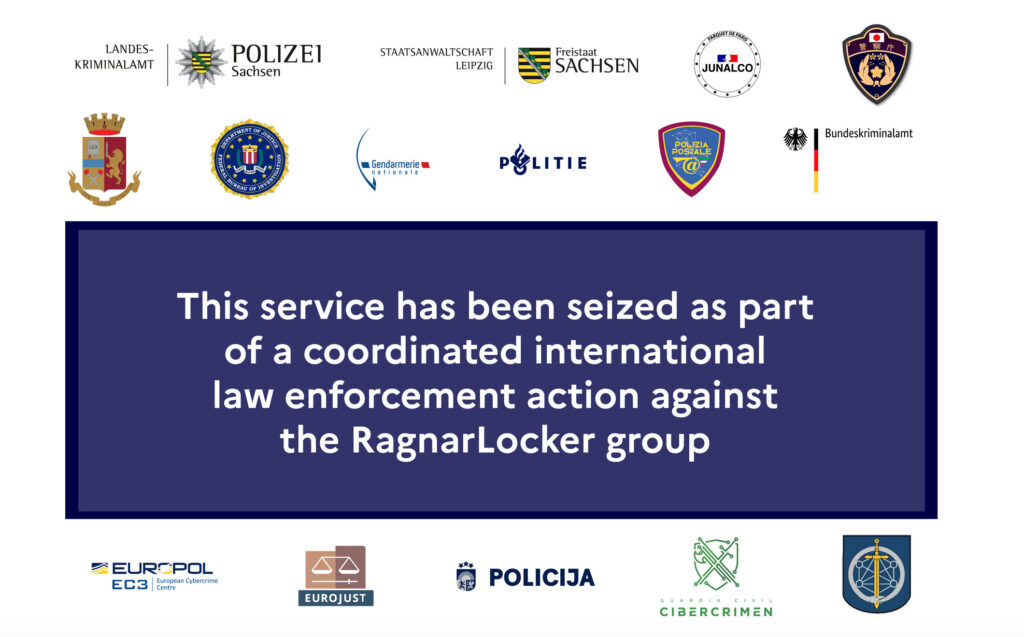 Le site des cybercriminels de Ragnar Locker ce 19 octobre. // Source : Numerama